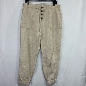 🐪 Easel tan ramie summer weight jogger button fly